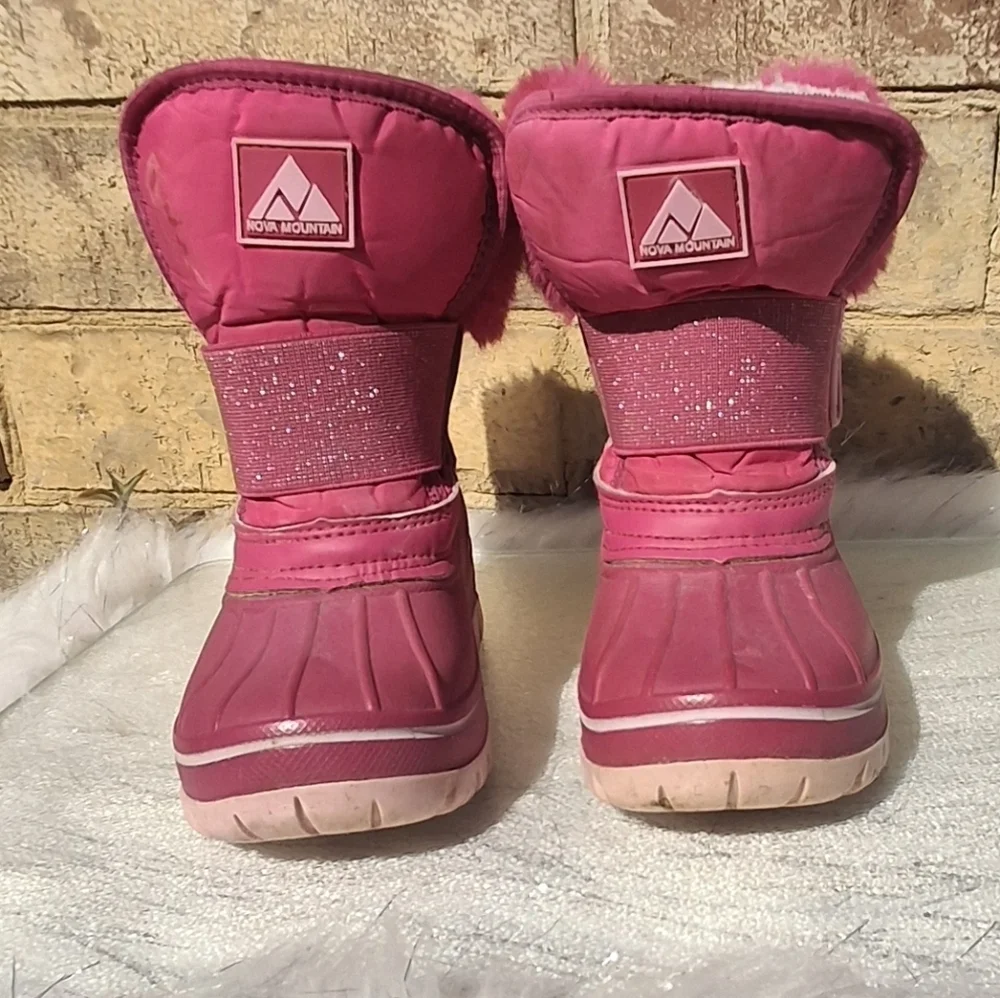 Nova Mountain Youth Pink Faux-Fur Sherpa Waterproof Winter Boots   Size 9 Kids